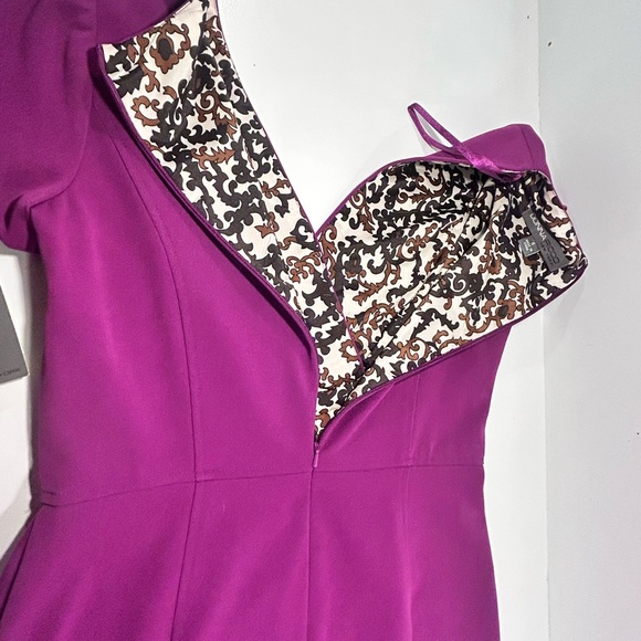 Donna Ricco New York Mulberry Purple Dress Size 4 NWT V-Neck Cocktail Dress - Picture 8 of 12